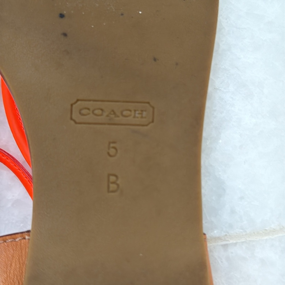 Coach Sandals with Orange Accents, 5B - Picture 3 of 5